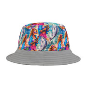90s Fishing Babe - Bucket Hat - Playing Hooki