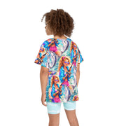90s Fishing Babe - Kids & Youth Performance Jersey - Playing Hooki