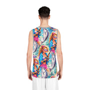 90s Fishing Babe - Mesh Tank Jersey - Playing Hooki
