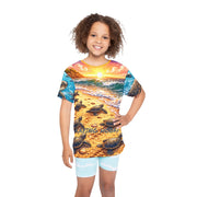 Baby Turtles at Sunset - Kids & Youth Performance Jersey - Playing Hooki