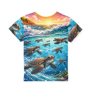 Baby Turtles at Sunset - Kids & Youth Performance Jersey - Playing Hooki