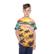 Baby Turtles at Sunset - Kids & Youth Performance Jersey - Playing Hooki
