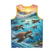 Baby Turtles at Sunset - Mesh Tank Jersey - Playing Hooki