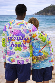 Big Fish, Little Fish - Blue Gummy Fishing - 2 x Rashie - Playing Hooki