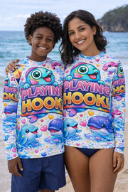 Big Fish, Little Fish Bundle - Kawaii Dolphin - 2 x Rashies - Playing Hooki