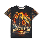 Born To Fish Skeleton - Kids & Youth Performance Jersey - Playing Hooki