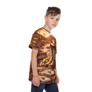 Cowgirl at Sunset - Kids & Youth Performance Tee - Playing Hooki