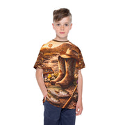 Cowgirl at Sunset - Kids & Youth Performance Tee - Playing Hooki