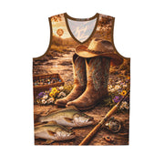 Cowgirl at Sunset - Mesh Tank Jersey - Playing Hooki