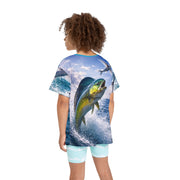 Dolphin Fish Jumping - Kids & Youth Performance Jersey - Playing Hooki