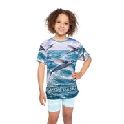 Dolphin Fish Jumping - Kids & Youth Performance Jersey - Playing Hooki