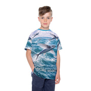 Dolphin Fish Jumping - Kids & Youth Performance Jersey - Playing Hooki