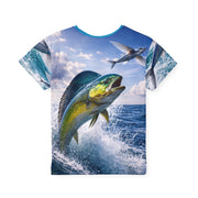 Dolphin Fish Jumping - Kids & Youth Performance Jersey - Playing Hooki