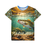 Fishing for Bass - Kids & Youth Performance Jersey - Playing Hooki