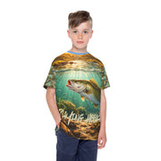 Fishing for Bass - Kids & Youth Performance Jersey - Playing Hooki