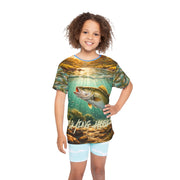 Fishing for Bass - Kids & Youth Performance Jersey - Playing Hooki