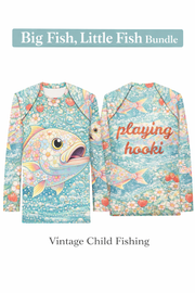 Floral Strawberry Fish - Big & Little Rashie UV Protection Bundle - Playing Hooki