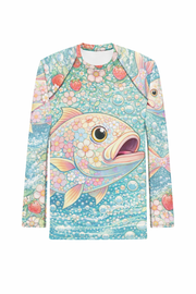 Floral Strawberry Fish - Big & Little Rashie UV Protection Bundle - Playing Hooki