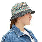 Floral Strawberry Fish - Bucket Hat - Playing Hooki