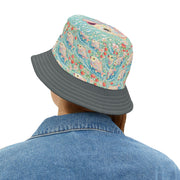 Floral Strawberry Fish - Bucket Hat - Playing Hooki