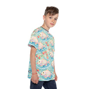 Floral Strawberry Fish - Kids & Youth Performance Jersey - Playing Hooki