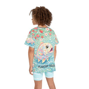 Floral Strawberry Fish - Kids & Youth Performance Jersey - Playing Hooki