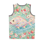 Floral Strawberry Fish - Mesh Tank Jersey - Playing Hooki