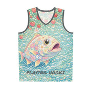 Floral Strawberry Fish - Mesh Tank Jersey - Playing Hooki