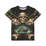 Ghost Ship, Skeleton Fish - Kids & Youth Performance Jersey - Playing Hooki