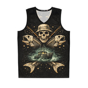 Ghost Ship, Skeleton Fish - Mesh Tank Jersey - Playing Hooki