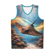 Golden Manta Ray - Mesh Tank Jersey - Playing Hooki