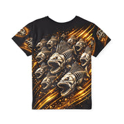 Golden Skeleton Bass - Kids & Youth Performance Jersey - Playing Hooki