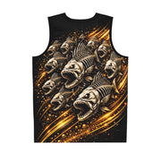 Golden Skeleton Bass - Mesh Tank Jersey - Playing Hooki