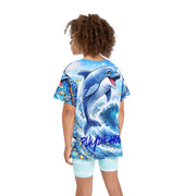 Happy Dolphin - Kids & Youth Performance Jersey - Playing Hooki
