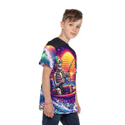 Neon Fishing Skeleton - Kids & Youth Performance Jersey - Playing Hooki