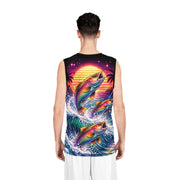 Neon Fishing Skeleton - Mesh Tank Jersey - Playing Hooki