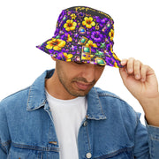 Neon Hibiscus Gamer - Bucket Hat - Playing Hooki