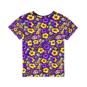 Neon Hibiscus Gamer - Kids & Youth Performance Jersey - Playing Hooki