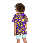 Neon Hibiscus Gamer - Kids & Youth Performance Jersey - Playing Hooki