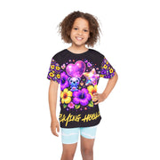 Neon Hibiscus Gamer - Kids & Youth Performance Jersey - Playing Hooki