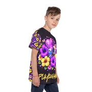Neon Hibiscus Gamer - Kids & Youth Performance Jersey - Playing Hooki