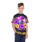 Neon Hibiscus Gamer - Kids & Youth Performance Jersey - Playing Hooki