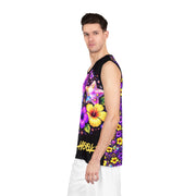 Neon Hibiscus Gamer - Mesh Tank Jersey - Playing Hooki