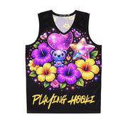 Neon Hibiscus Gamer - Mesh Tank Jersey - Playing Hooki