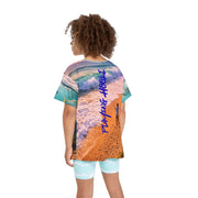 Ocean Waves & Fish - Kids & Youth Performance Jersey - Playing Hooki