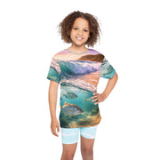 Ocean Waves & Fish - Kids & Youth Performance Jersey - Playing Hooki