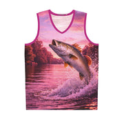 Pink Sunset Barramundi - Mesh Tank Jersey - Playing Hooki
