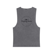 Playing Hooki - Vintage Stonewash Tank Top - Minimal Logo Athletic Tank - Playing Hooki