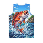 Red Snapper Hooked - Mesh Tank Jersey - Playing Hooki