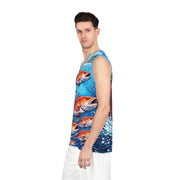 Red Snapper Hooked - Mesh Tank Jersey - Playing Hooki